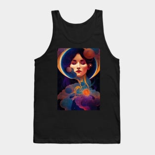 Birth of A Star, Art Nouveau, Vintage, Mucha, Gilded Age, Space Tank Top